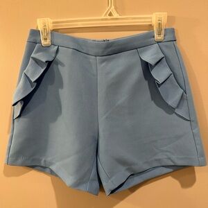 Jade Be Melody Tam Ruffle Detail Preppy Shorts Size 0 Blue